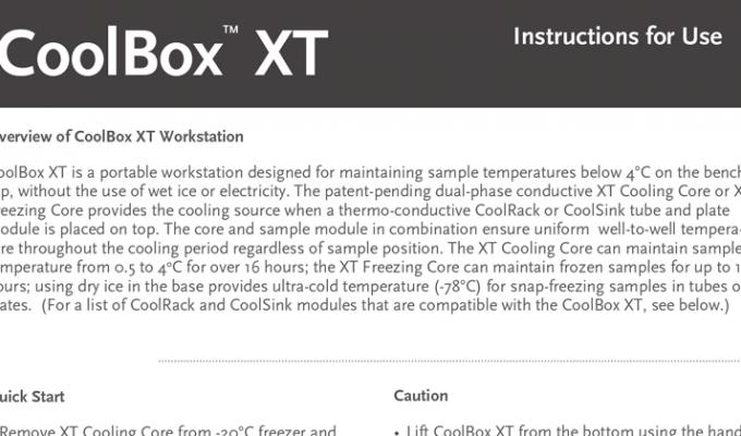 Cooling Workstation, Single Capacity (formerly CoolBox™ XT System)
