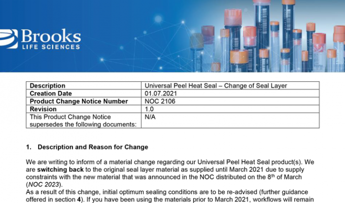 Universal Peel Heat Seal – Change of Seal Layer