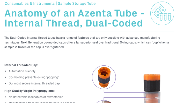 Sample Tube 0.9ml, Dual-coded, External Thread | Azenta Life Sciences