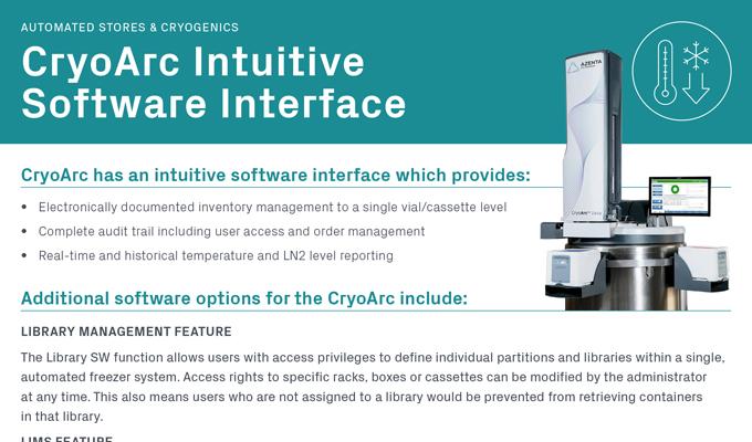 CryoArc -190°C LN2-Based Automated Storage System - Intuitive Software Interface Flyer