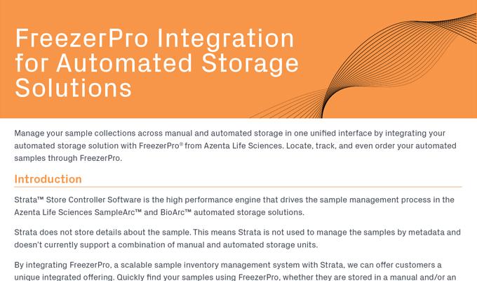 FreezerPro Integration for Automated Storage Solutions