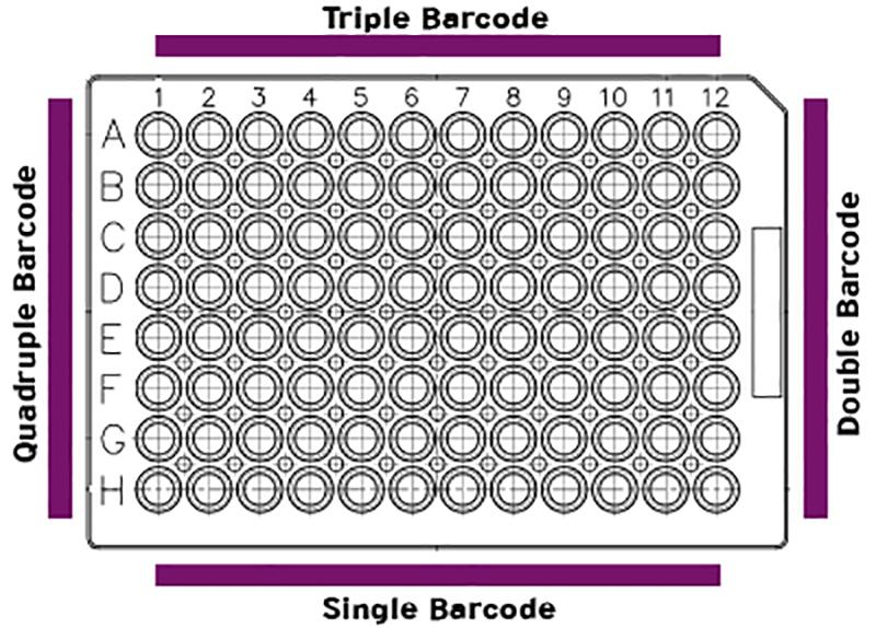 Schematic of standard barcoded plates