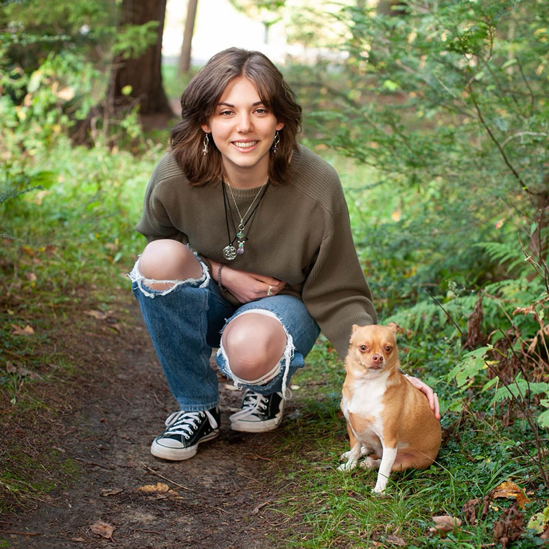 Emily Whitehead with her dog