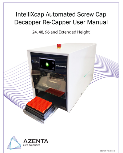 IntelliXcap Automated Screw Cap Decapper/Recapper Manual