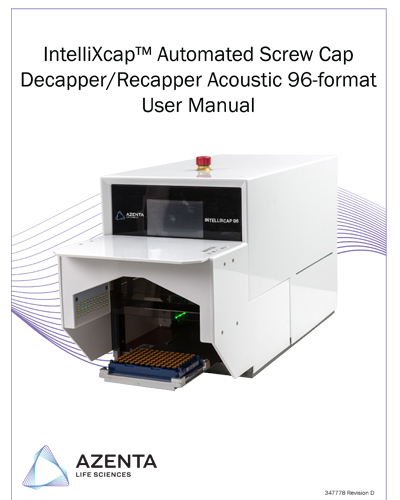 IntelliXcap Automated Screw Cap Decapper/Recapper Acoustic 96-format Manual