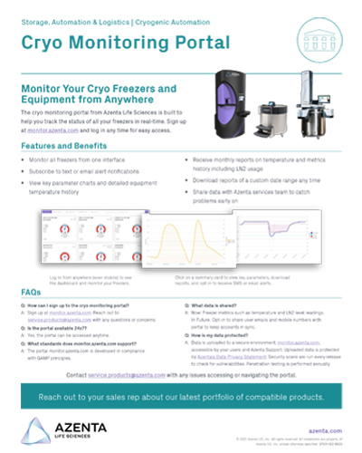 Cryo Monitoring Portal Flyer