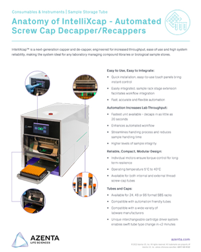 Anatomy of IntelliXcap Automated Screw Cap Decapper/Recapper