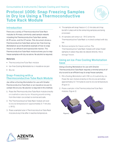 Snap Freezing Samples in Dry Ice Using a CoolRack Thermoconductive Tube Rack