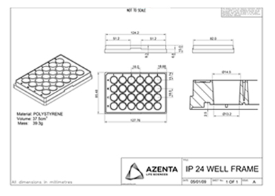 24 Well Optically Clear Tissue Culture Plate Technical Drawing