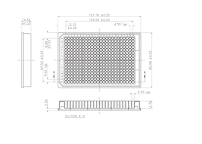 384 Well Assay Plate Technical Drawing