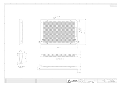 384 Well Skirted PCR Plate, Roche Style Technical Drawing