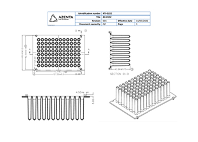 96 Tip Comb for Deep Well Magnets, KingFisher Style Technical Drawing