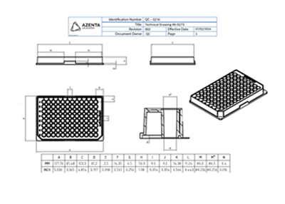 96 Well Assay Plate Technical Drawing