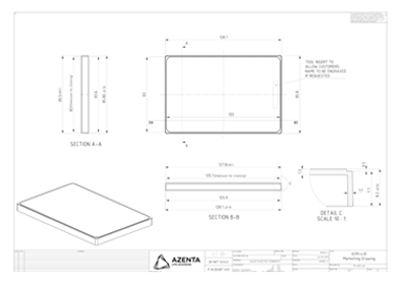 Auto-Sealing PCR Plate Lid Technical Drawing