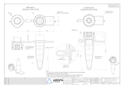 Cap2 0.2ml Dual-Cap Sample Collection PCR Tube Technical Drawing