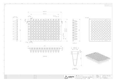 FrameStar 96 Well Non-Skirted PCR Plate, Low Profile Technical Drawing