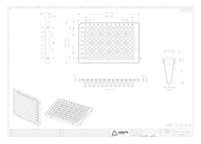 FrameStar 96 Well Semi-Skirted PCR Plate, ABI FastPlate Style Technical Drawing