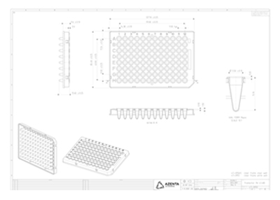 FrameStar 96 Well Semi-Skirted PCR Plate, Roche Style Technical Drawing