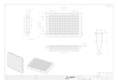 FrameStar 96 Well Semi-Skirted PCR Plate Technical Drawing