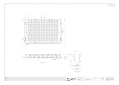 FrameStar 96 Well Skirted Optical Bottom PCR Plate Technical Drawing