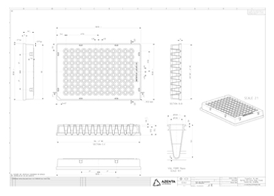 FrameStar 96 Well Skirted PCR Plate, Extra Rigid Technical Drawing