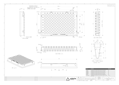 FrameStar 96 Well Skirted PCR Plate Technical Drawing