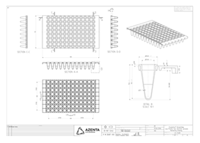 FrameStar Breakable Horizontally and Vertically PCR Plate, Low Profile Technical Drawing