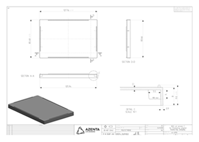 8 Well PCR Tube Strip Adapter Lid Technical Drawing