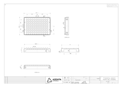 8 Well PCR Tube Strip Adapter Technical Drawing