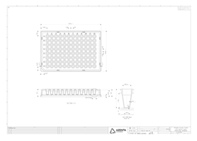 Individual Access 96 Well Skirted Optical Bottom PCR Plate Technical Drawing