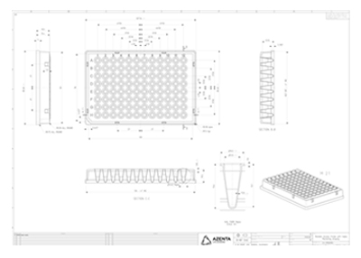 Individual Access 96 Well Skirted PCR Plate Technical Drawing