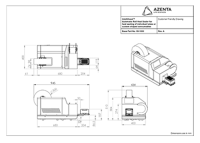 Automated Individual Access Roll Heat Sealer Technical Drawing