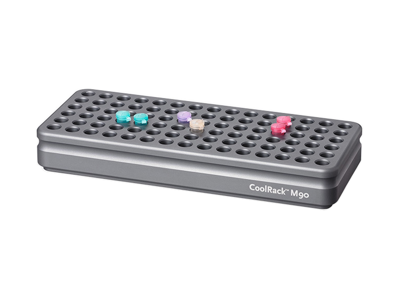 BCS-102 | CoolRack M90 Thermoconductive Tube Rack for 90 Microcentrifuge Tubes | With Tubes