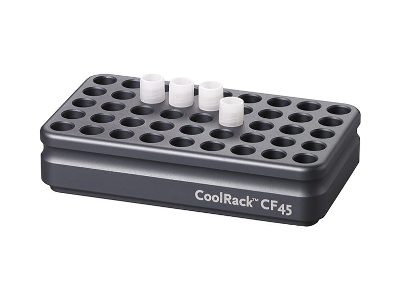 BCS-105 | CoolRack CF45 Thermoconductive Tube Rack for 45 Cryo or FACS Tubes | With Tubes