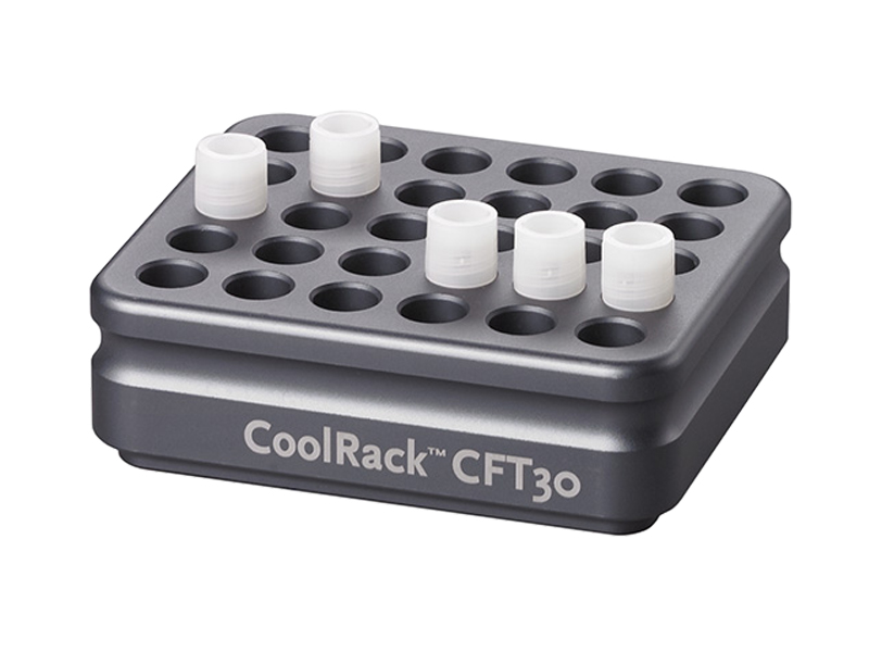 BCS-138 | CoolRack CFT30 Thermoconductive Tube Rack for 30 Cryo or FACS Tubes | With Tubes