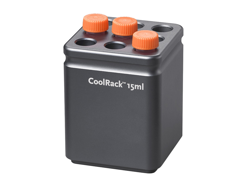 BCS-153 | CoolRack 15ml Thermoconductive Tube Rack for 9 x 15ml Centrifuge Tubes | With Tubes