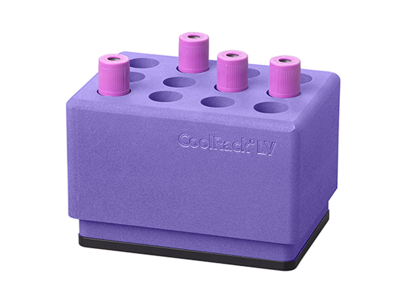 BCS-235 | CoolRack LV Thermoconductive Tube Rack for 12 x 13mm or 16mm Blood Tubes, Insulative Exterior | With Tubes