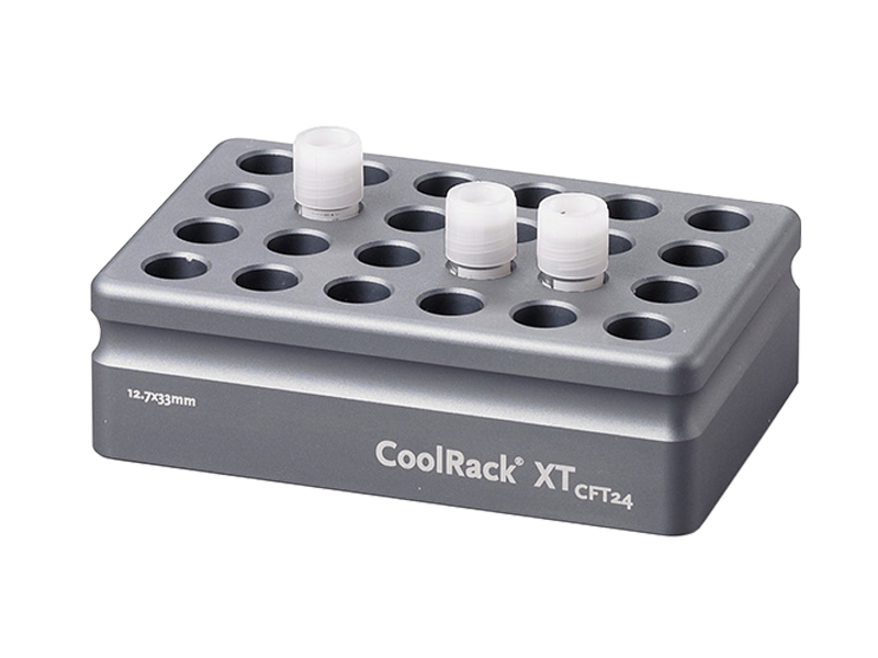 BCS-534 | CoolRack XT CFT24 Thermoconductive Tube Rack for 24 Cryo or FACS Tubes | With Tubes