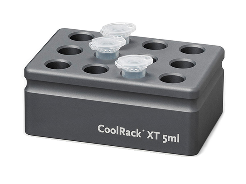 BCS-539 | CoolRack XT 5ml Thermoconductive Tube Rack for 12 x 5ml Microcentrifuge Tubes | With Tubes