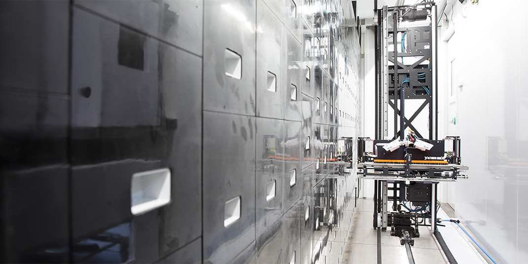 Inside of BioArc -80°C Automated Sample Storage System