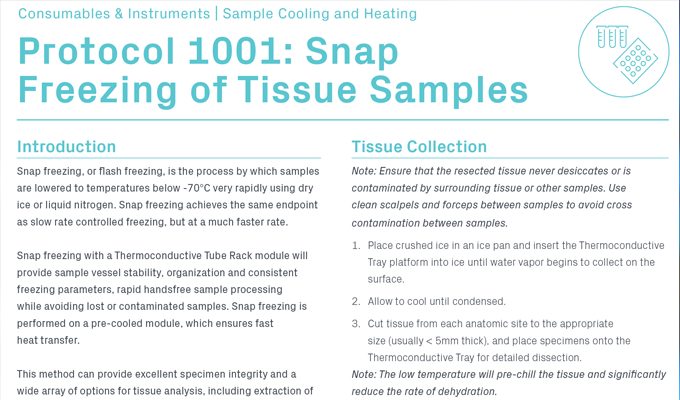 Snap Freezing of Tissue Samples Using CoolRack Thermoconductive Tube Racks