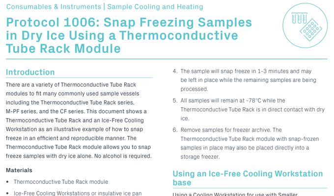 Snap Freezing Samples in Dry Ice Using a CoolRack Thermoconductive Tube Rack