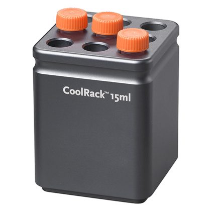 BCS-153 | CoolRack 15ml Thermoconductive Tube Rack for 9 x 15ml Centrifuge Tubes | With Tubes