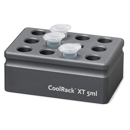 BCS-539 | CoolRack XT 5ml Thermoconductive Tube Rack for 12 x 5ml Microcentrifuge Tubes | With Tubes