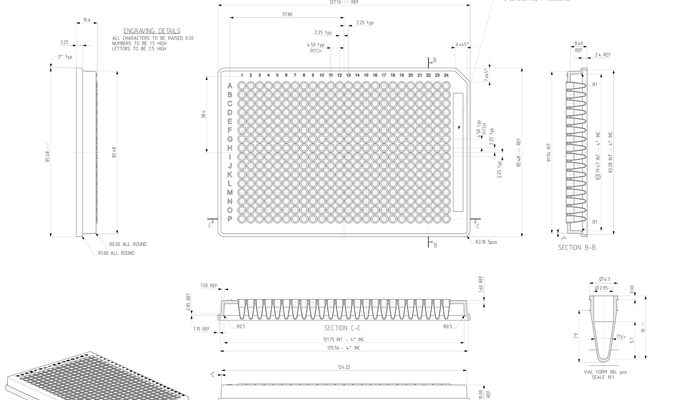 FrameStar 384 Well Skirted PCR Plate Technical Drawing