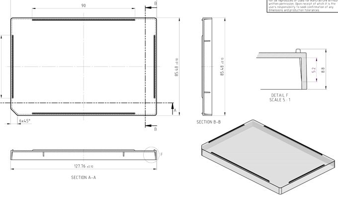 PCR Plate Lid Technical Drawing