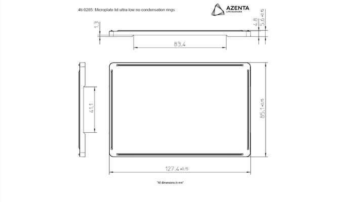 Ultra-Low Universal Lid Technical Drawing