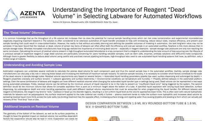 How Tube Selection Impacts Reagent "Dead Volume" in Automated Workflows